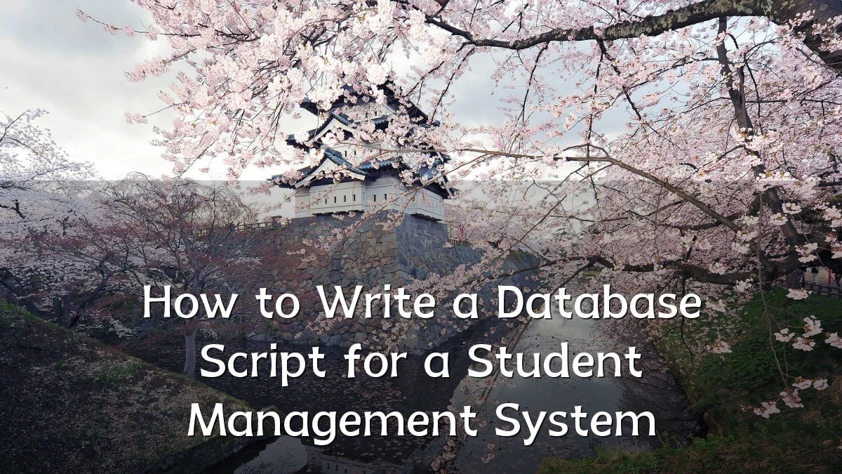 How to Write a Database Script for a Student Management System