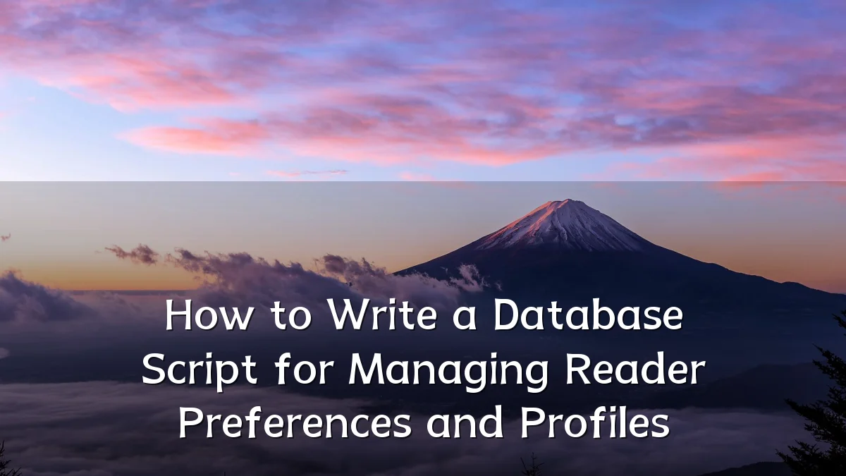 How to Write a Database Script for Managing Reader Preferences and Profiles