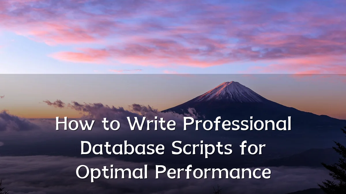 How to Write Professional Database Scripts for Optimal Performance